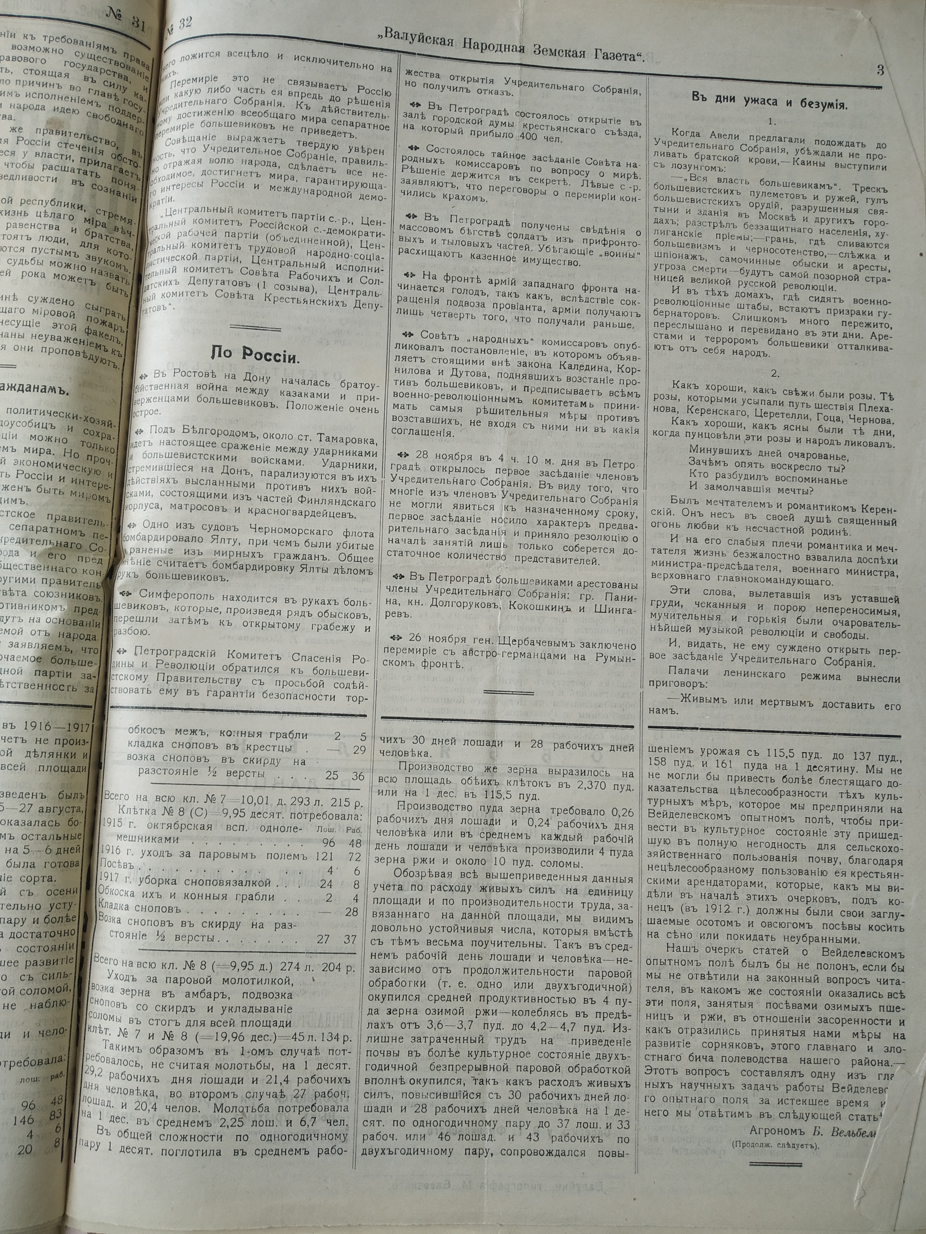 [Валуйская народная земская газета, 1917 год]