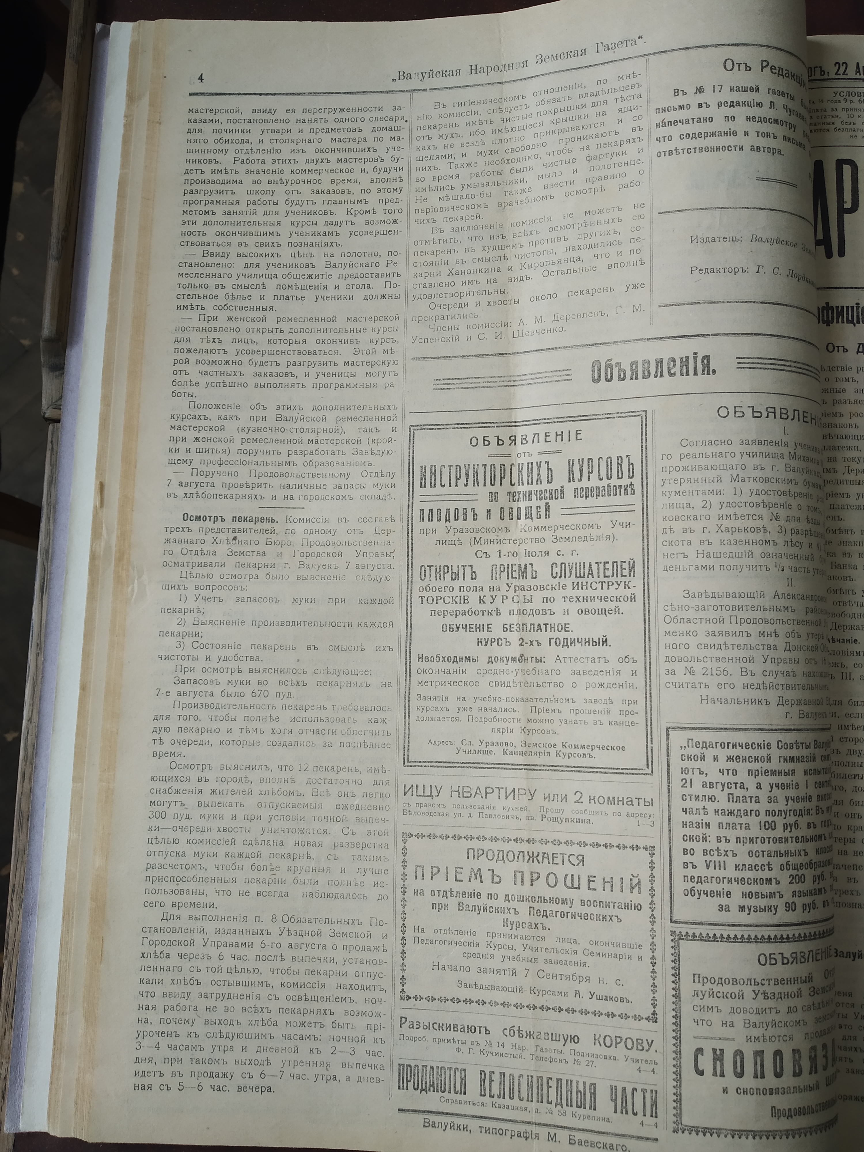 [Валуйская народная земская газета, 1918 год]