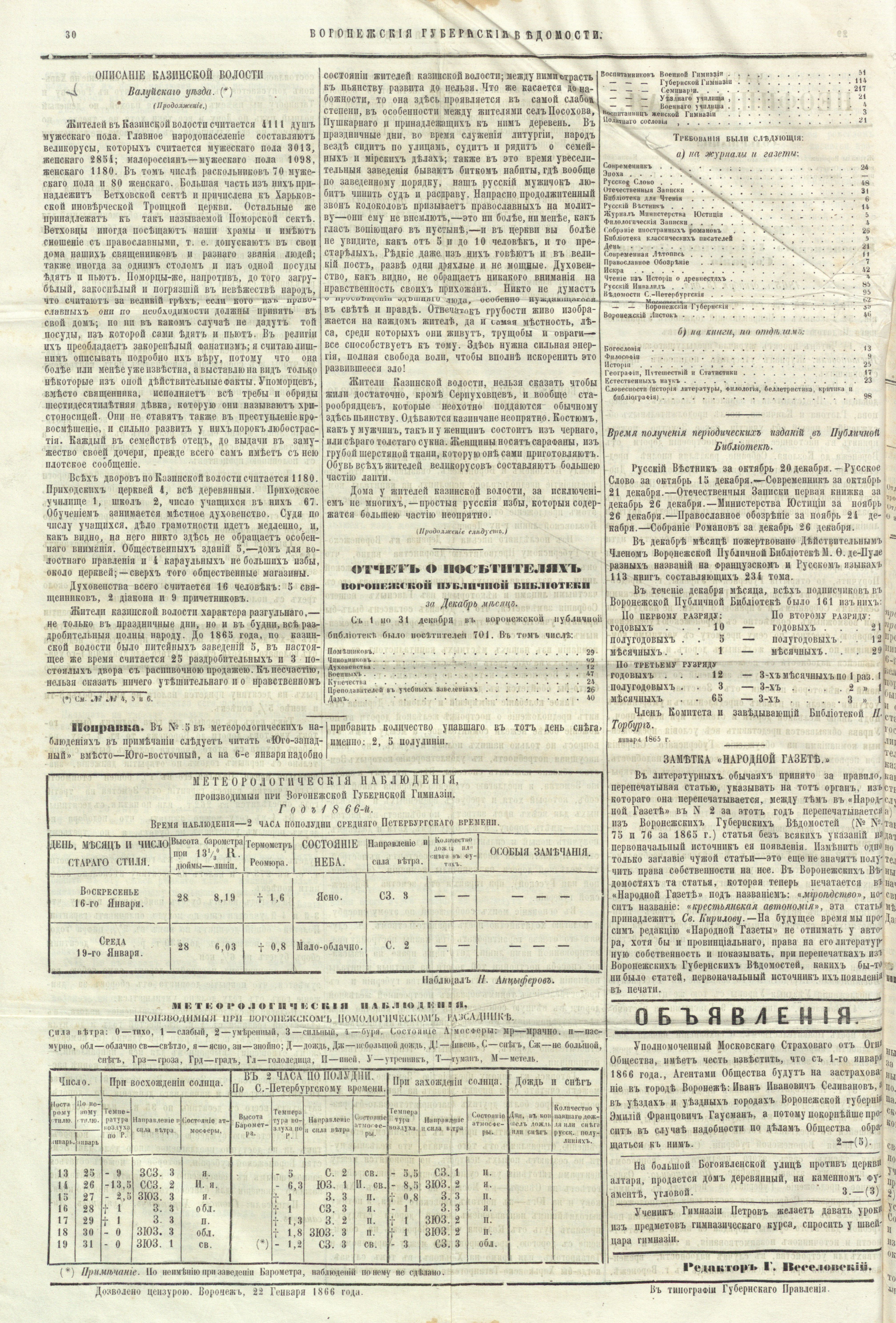 [Описание Казинской волости Валуйского уезда]